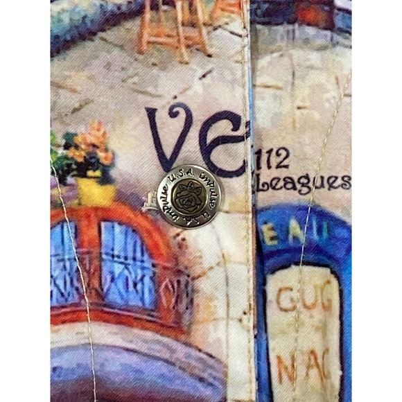 Impulse California Art Jacket Venice Café Boho Travel Print Button Front USA - Picture 11 of 14